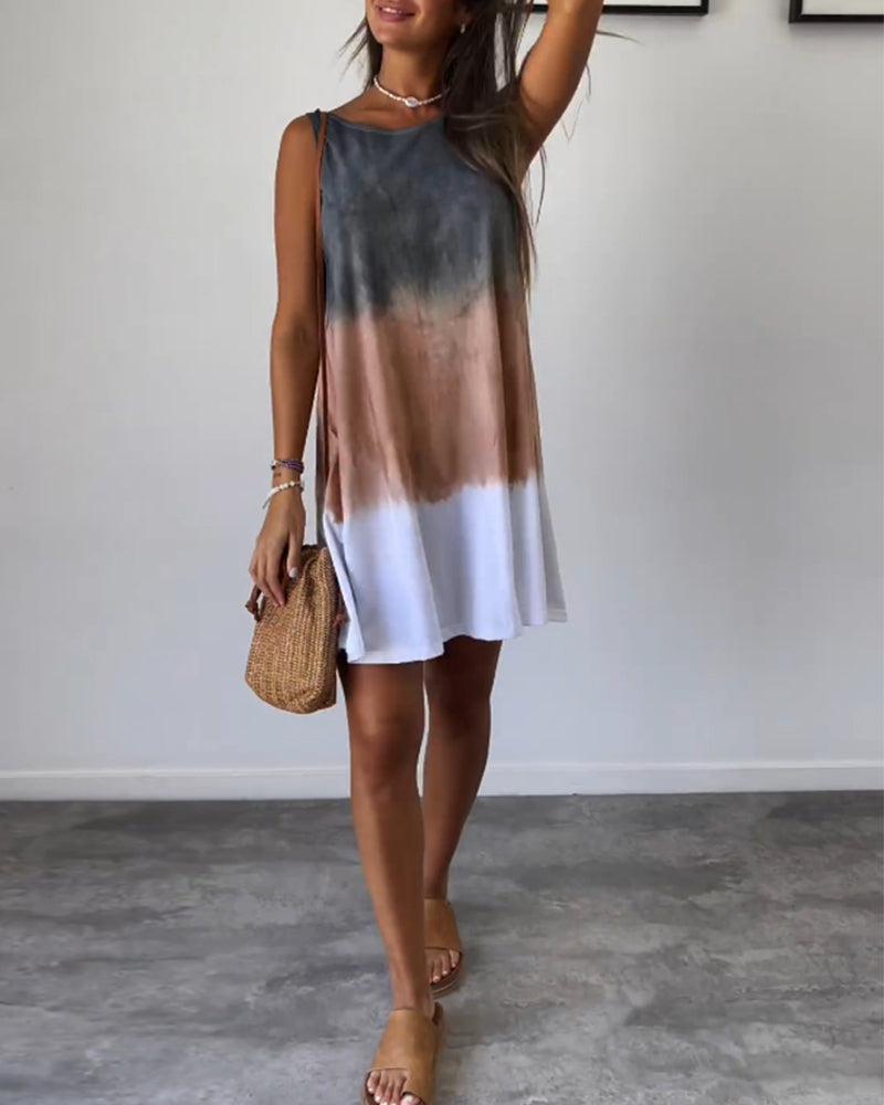 LIORA – GRADIENT TIE-DYE MINI DRESS