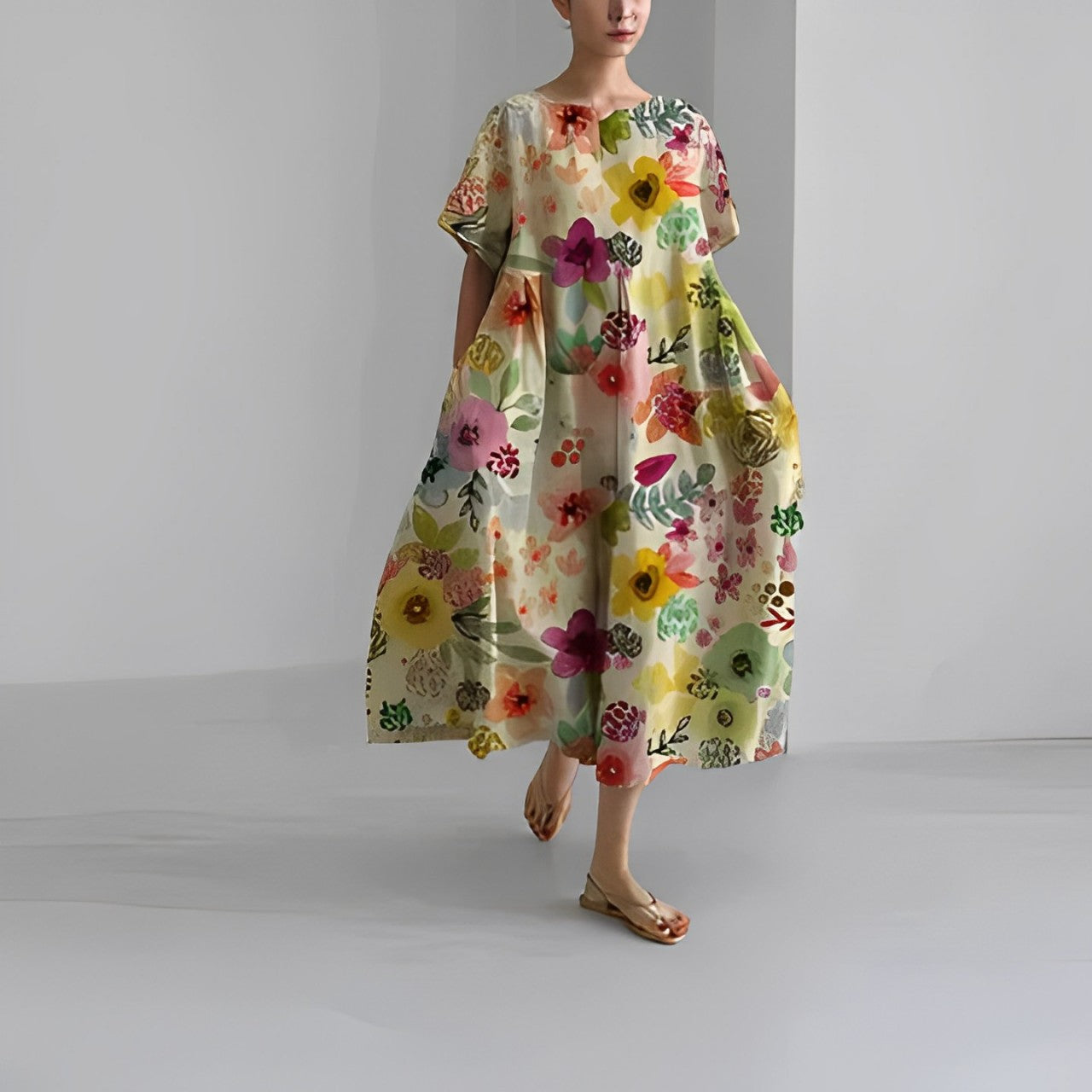 LYRA – RETRO BOHO SWING MAXI DRESS