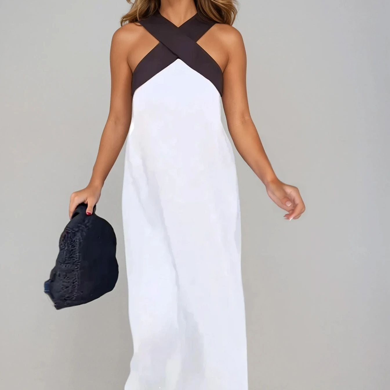 ALESSIA – CROSSOVER NECKLINE SUMMER DRESS