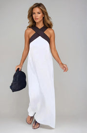 ALESSIA – CROSSOVER NECKLINE SUMMER DRESS