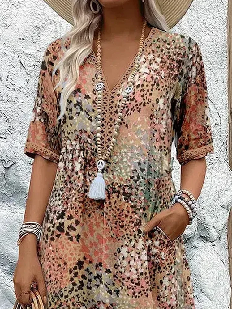 CELESTE – VIBRANT MIDI DRESS WITH POCKETS