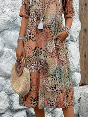CELESTE – VIBRANT MIDI DRESS WITH POCKETS