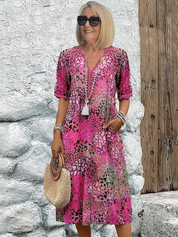 CELESTE – VIBRANT MIDI DRESS WITH POCKETS