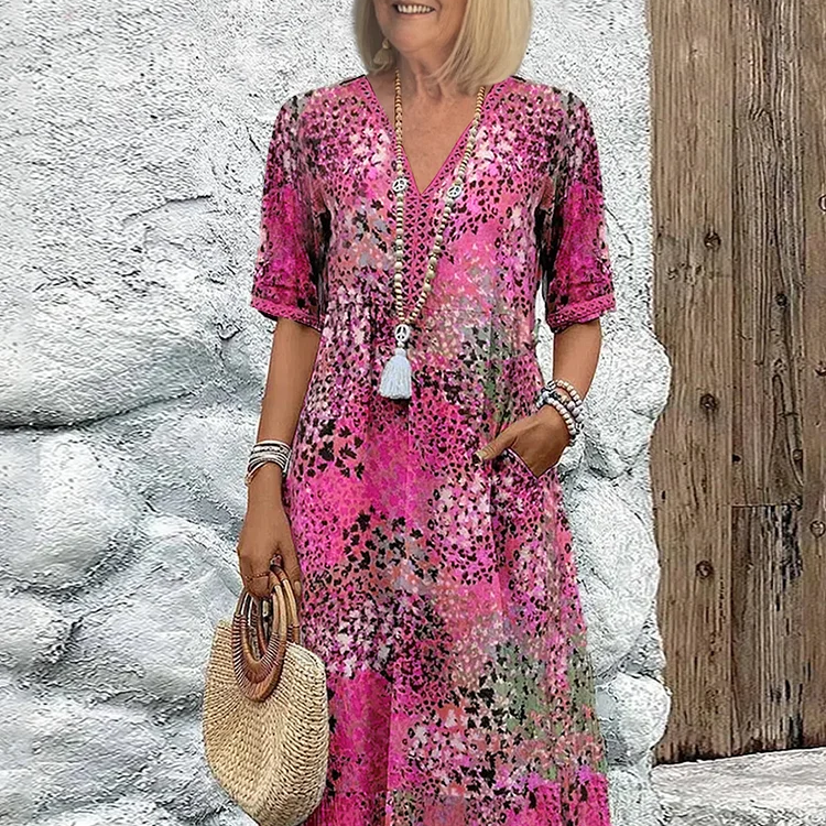 CELESTE – VIBRANT MIDI DRESS WITH POCKETS