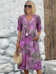 CELESTE – VIBRANT MIDI DRESS WITH POCKETS