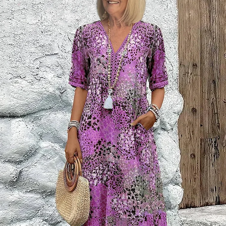 CELESTE – VIBRANT MIDI DRESS WITH POCKETS