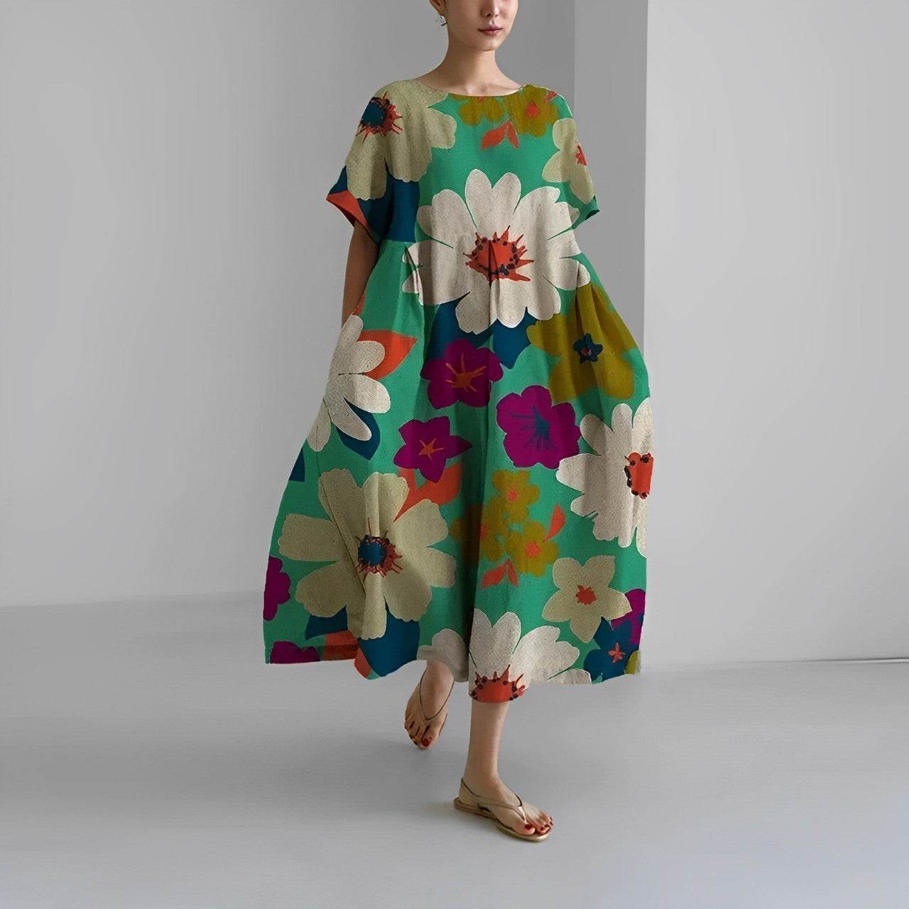 LYRA – RETRO BOHO SWING MAXI DRESS