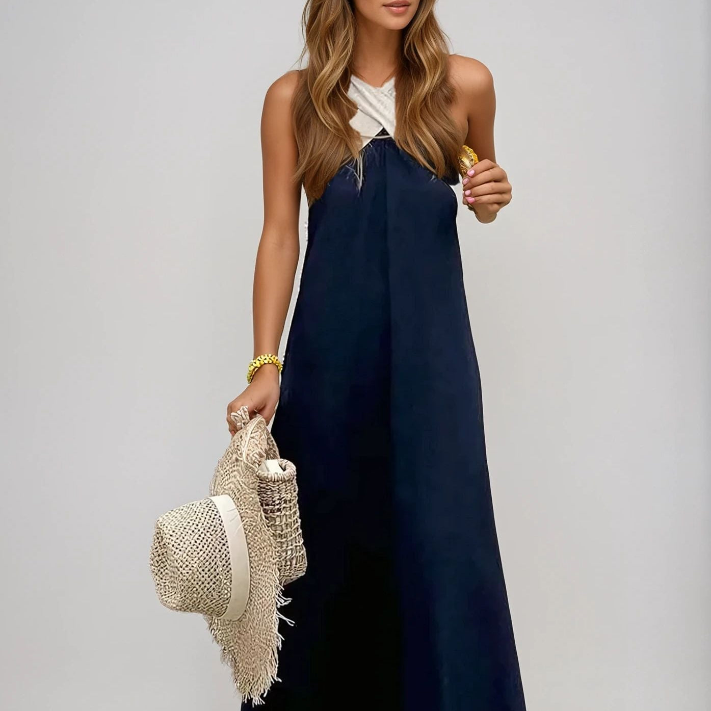 ALESSIA – CROSSOVER NECKLINE SUMMER DRESS