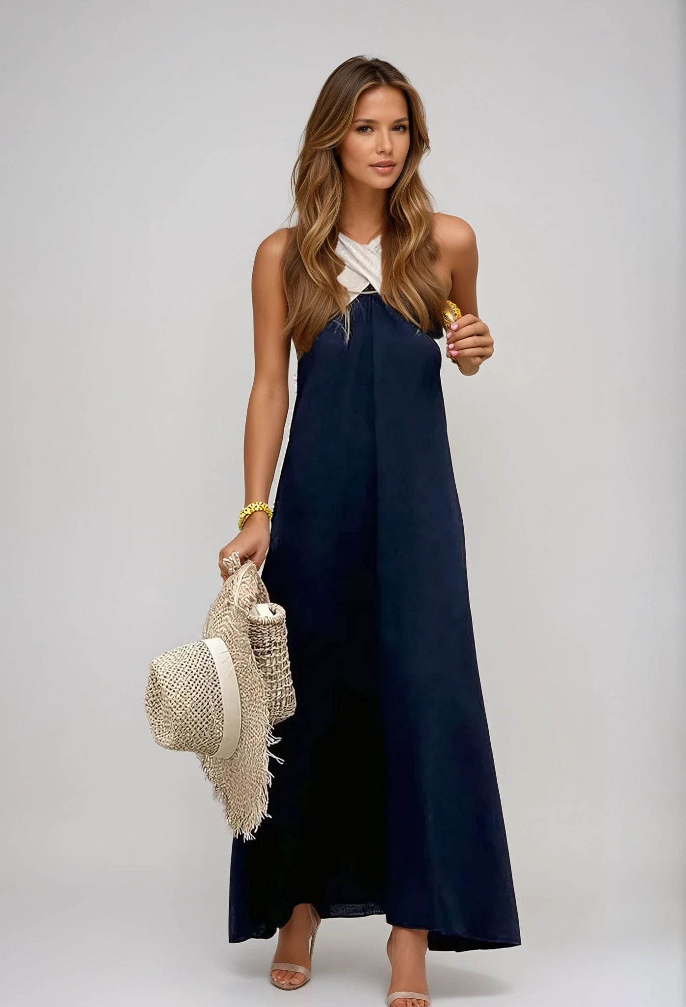 ALESSIA – CROSSOVER NECKLINE SUMMER DRESS